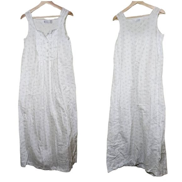 Barad And Co Nightgown Floral Roses Small Lace Trim Sleeveless Full Length - Picture 1 of 9